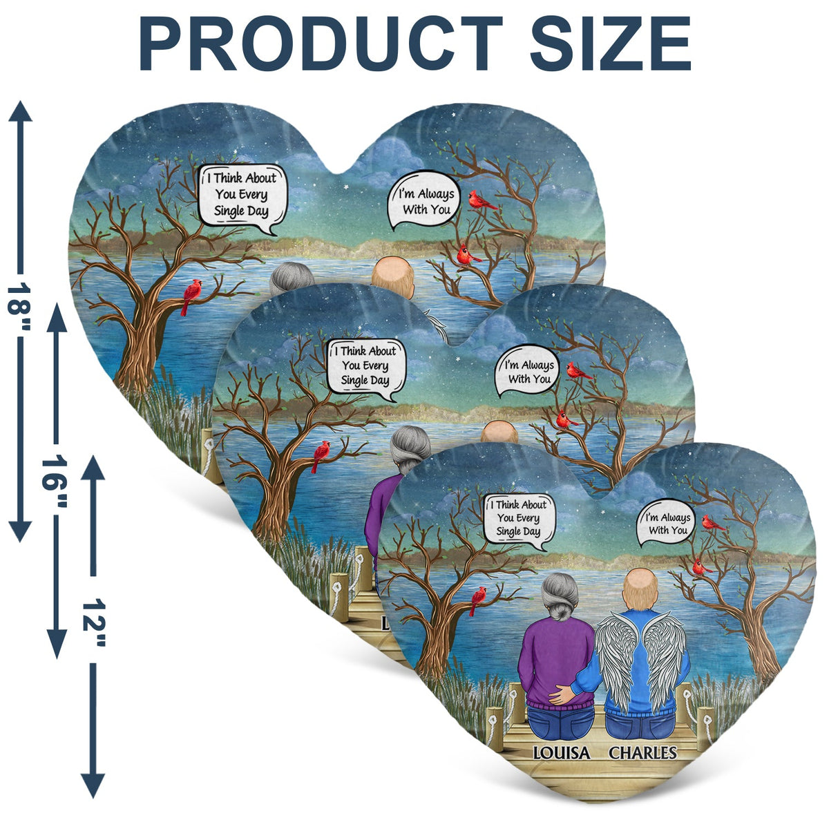 I Miss You I Know - Memorial Gift For Family, Friends, Siblings - Personalized Heart Shaped Pillow