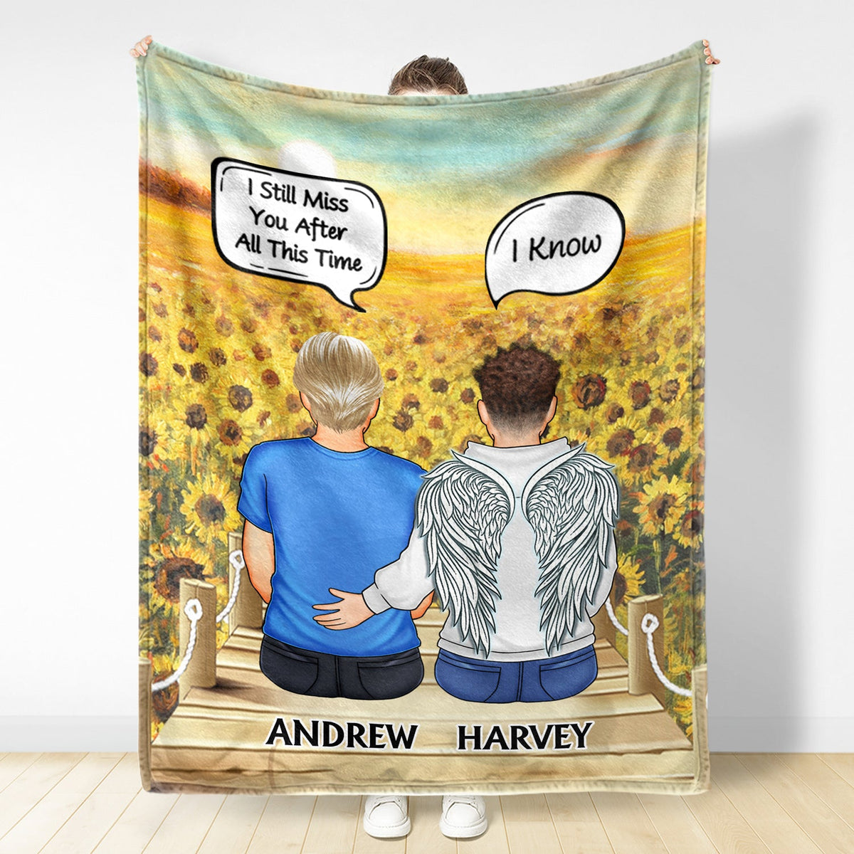 I Miss You I Know - Memorial Gift For Family, Friends, Siblings - Personalized Fleece Blanket, Sherpa Blanket