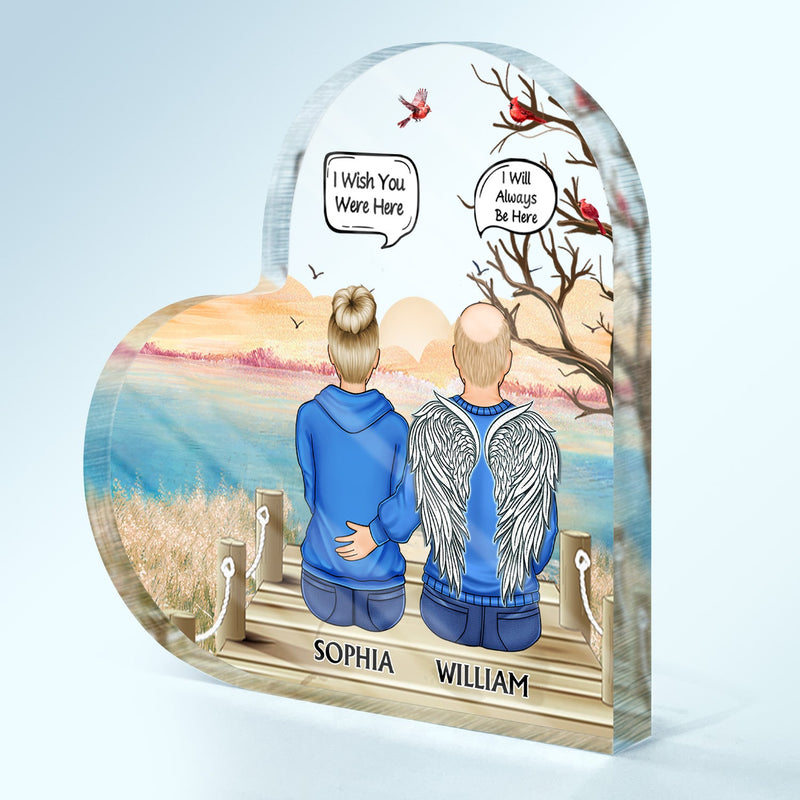 I Miss You I Know - Memorial Gift For Family, Friends, Siblings - Personalized Heart Shaped Acrylic Plaque