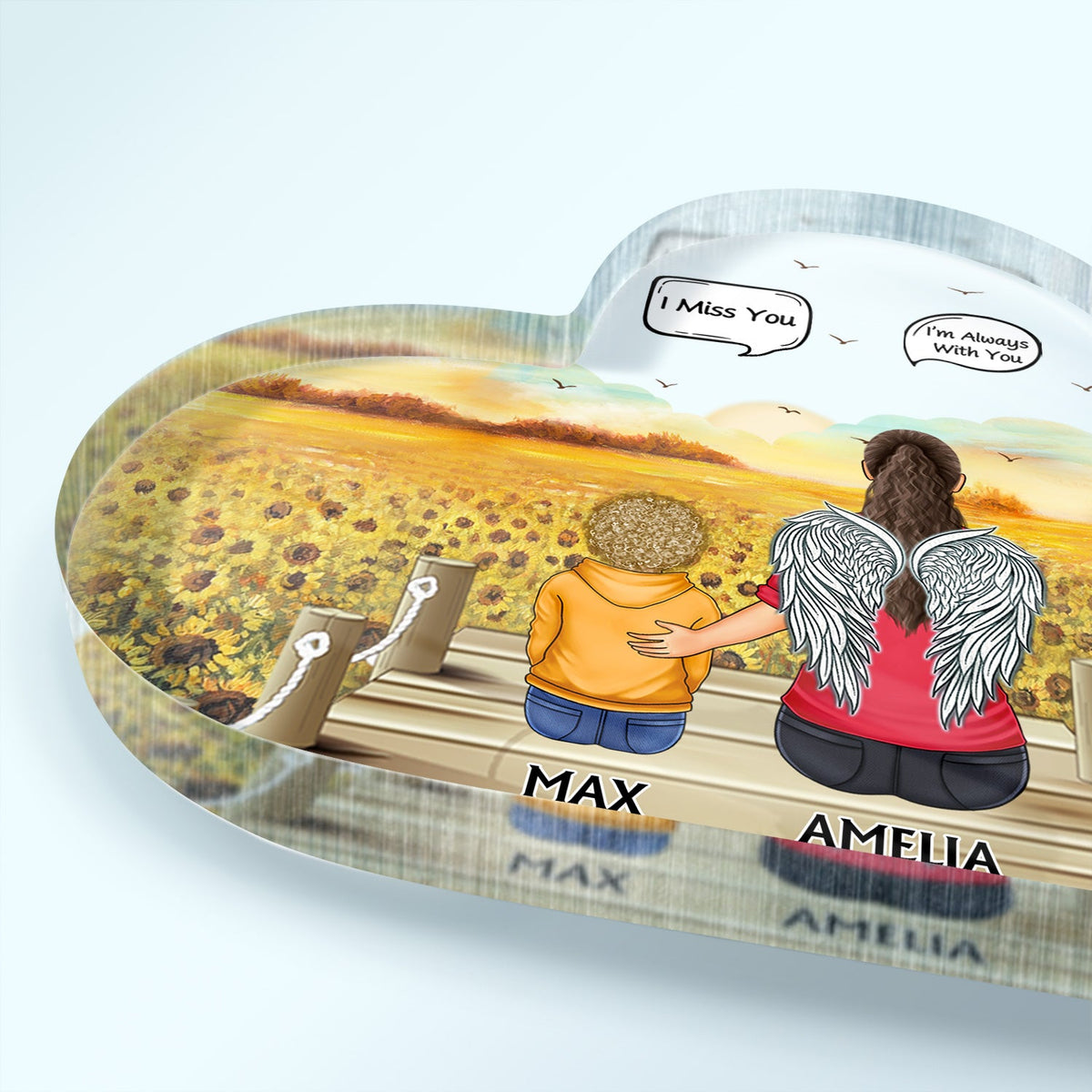 I Miss You I Know - Memorial Gift For Family, Friends, Siblings - Personalized Heart Shaped Acrylic Plaque