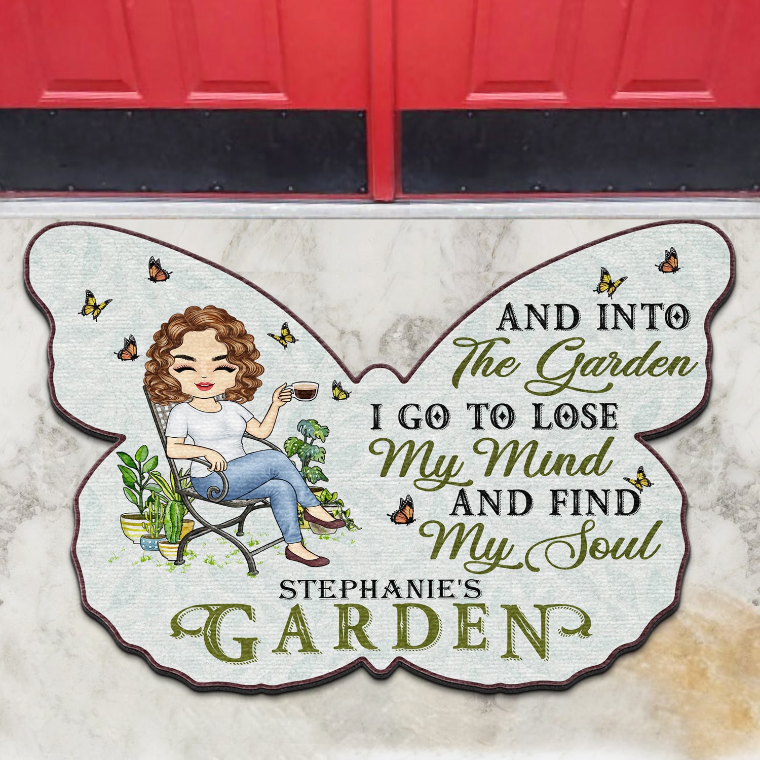 And Into The Garden I Go To - Gift For Garden Lovers - Personalized Custom Shaped Doormat