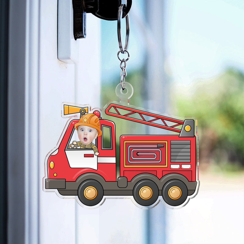 Custom Photo Funny Kid Vehicle - Gift For Children, Grandkids, Parents, Grandparents - Personalized Cutout Acrylic Keychain