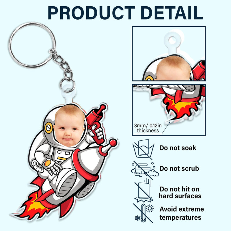 Custom Photo Funny Kid Vehicle - Gift For Children, Grandkids, Parents, Grandparents - Personalized Cutout Acrylic Keychain