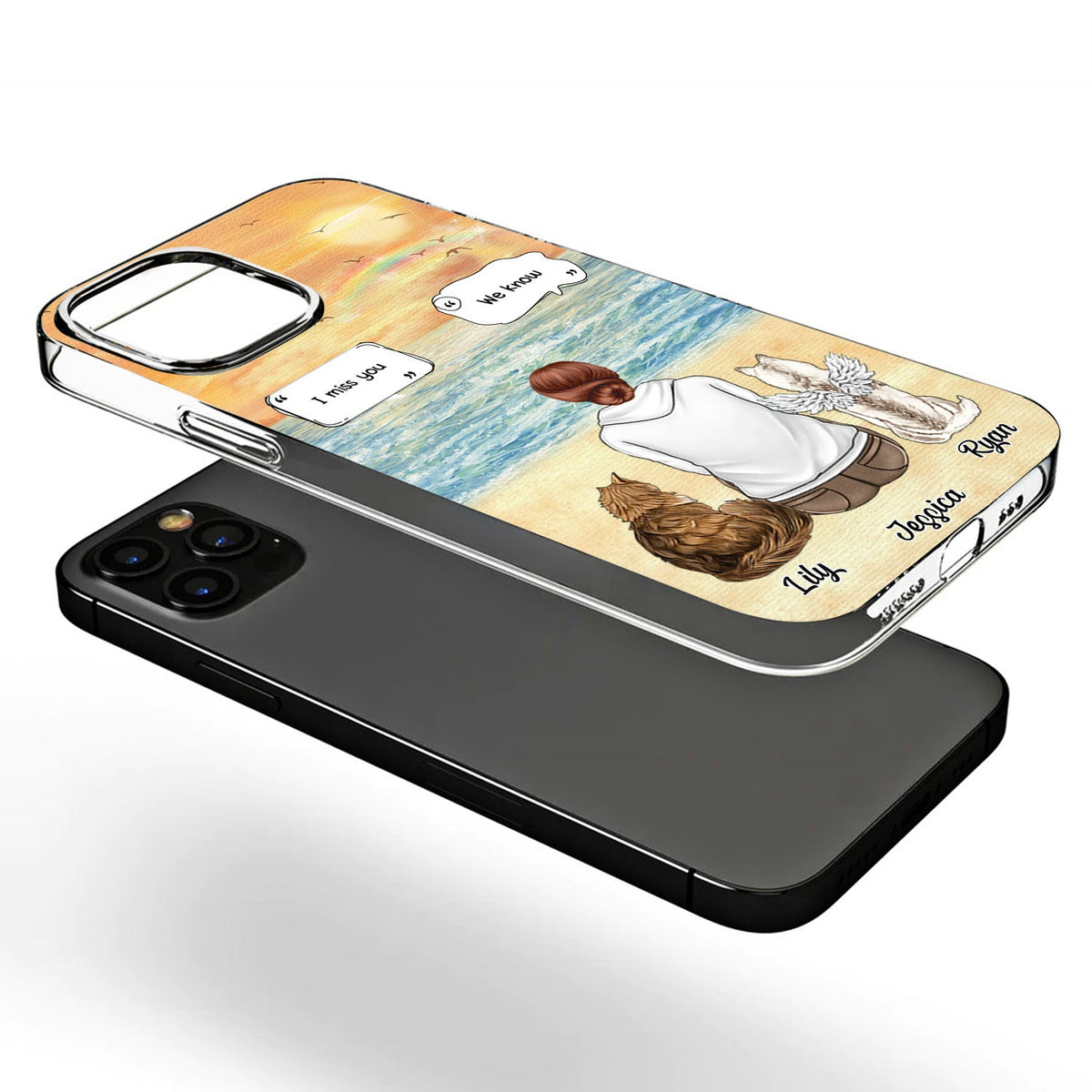 I Miss You I Know - Memorial Gift For Pet Lovers, Dog Mom, Dog Dad, Cat Mom, Cat Dad - Personalized Clear Phone Case