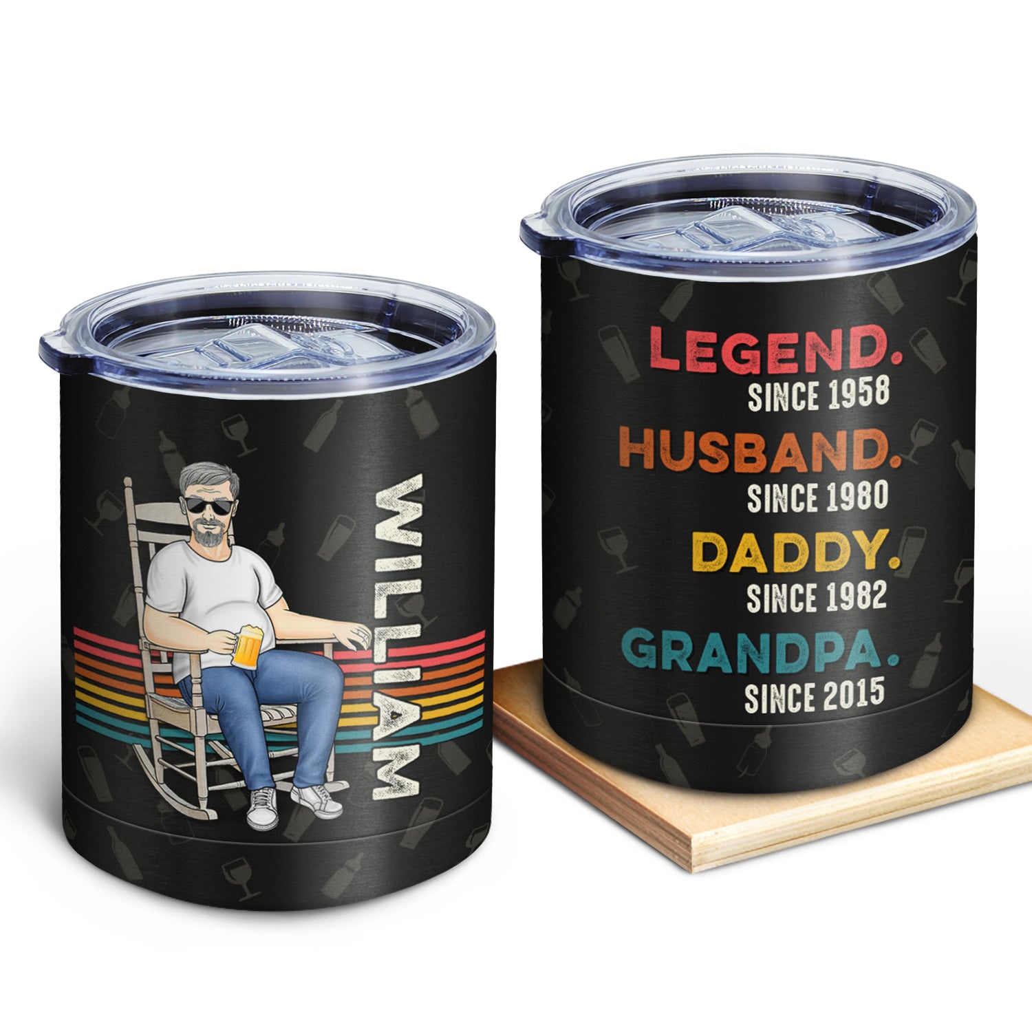 Legend Husband Daddy Grandpa - Birthday Gift For Father, Family - Personalized Lowball Tumbler