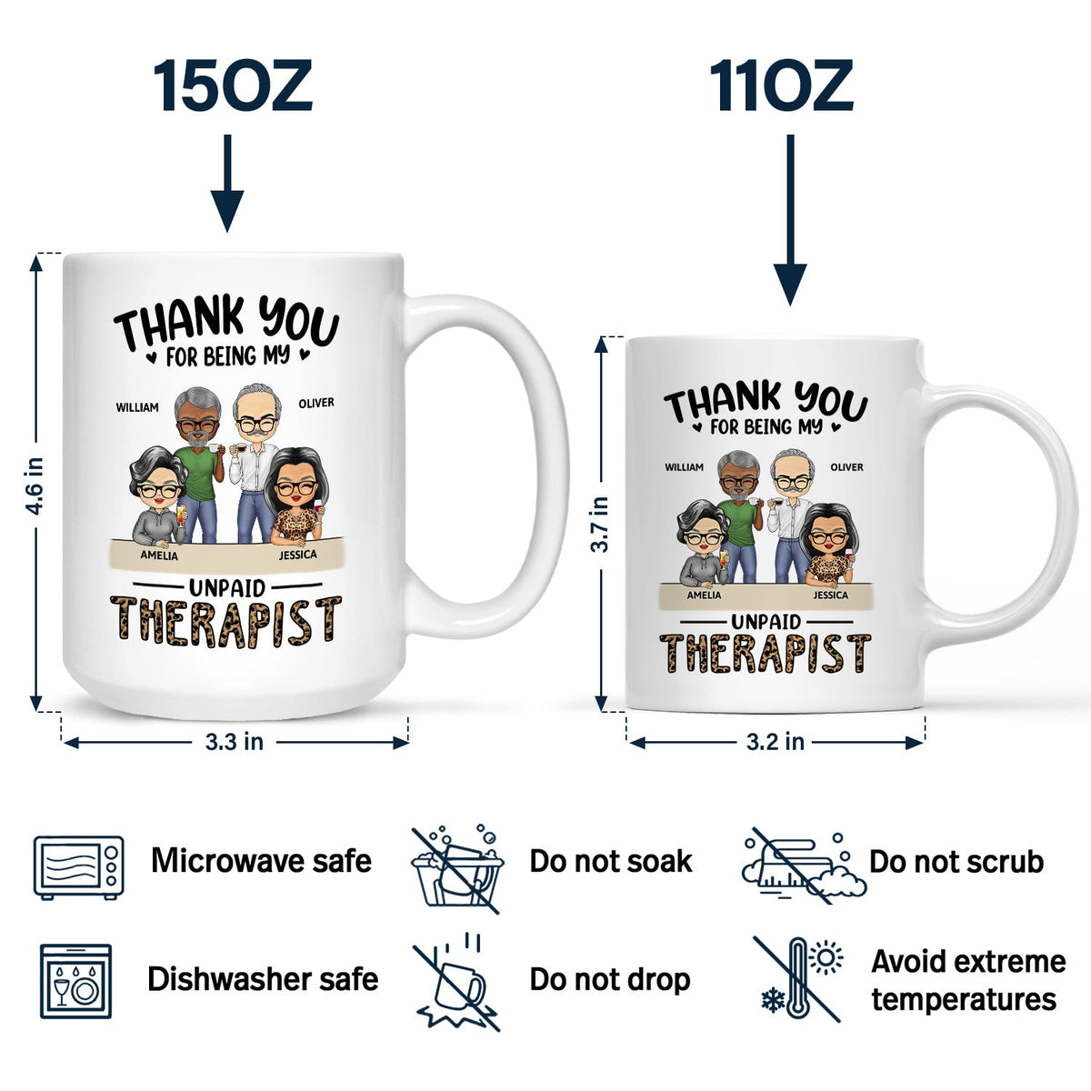 Thank You For Being My Emotional Coworker - Gifts For Colleagues, Besties - Personalized Mug