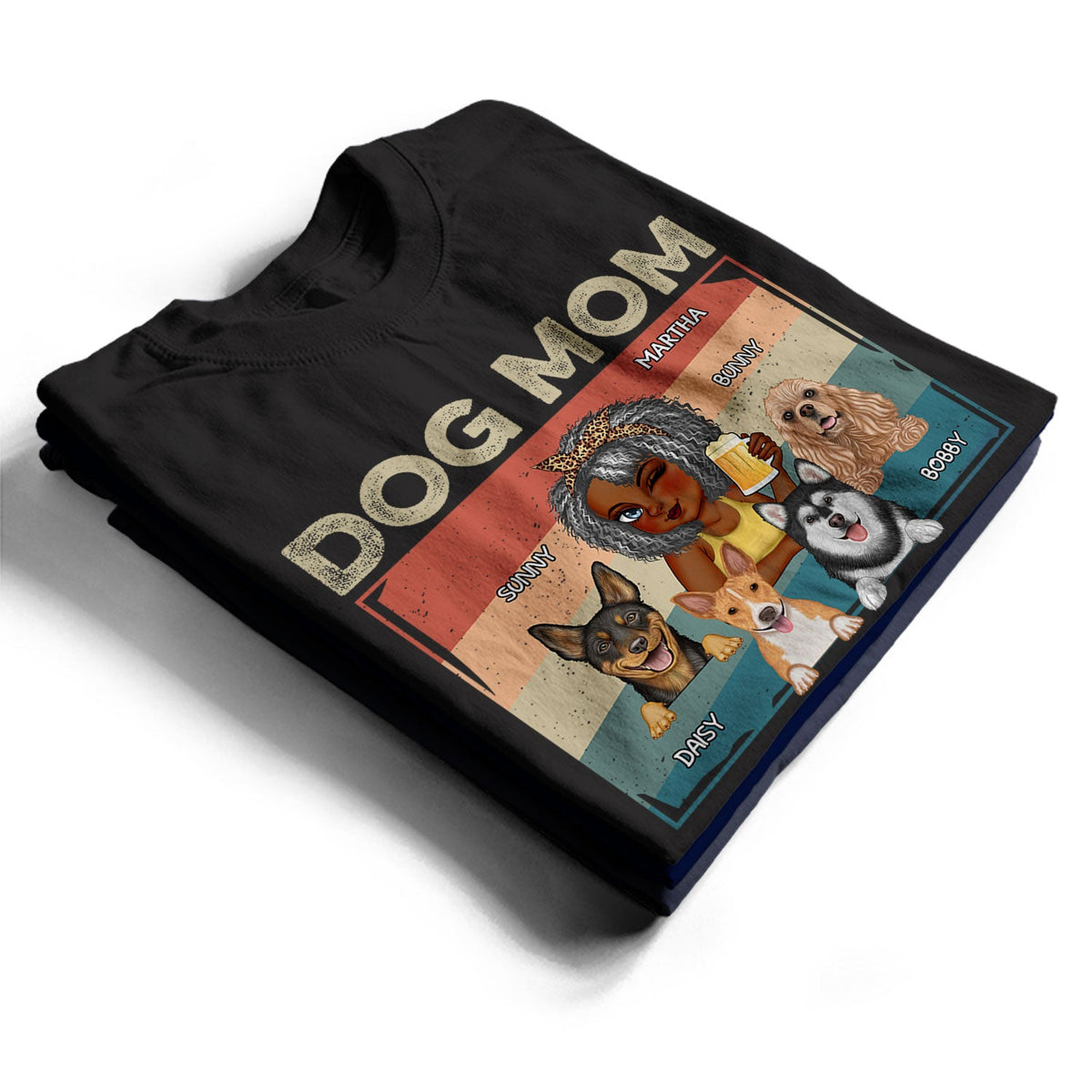 Maman chien - Cadeau amusant pour les amoureux des chiens et des animaux - T-shirt personnalisé
