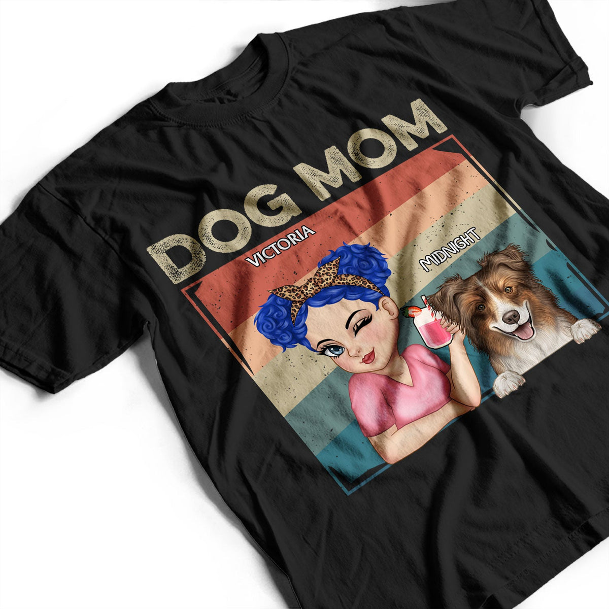 Maman chien - Cadeau amusant pour les amoureux des chiens et des animaux - T-shirt personnalisé