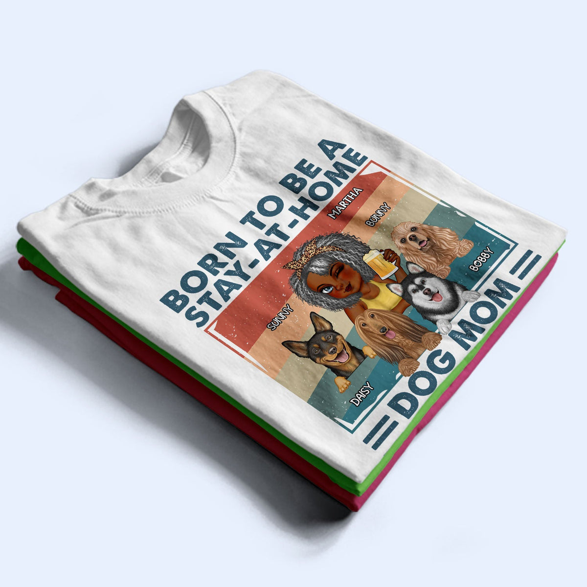 Maman chien au foyer - Cadeau amusant pour les amoureux des chiens et des animaux - T-shirt personnalisé