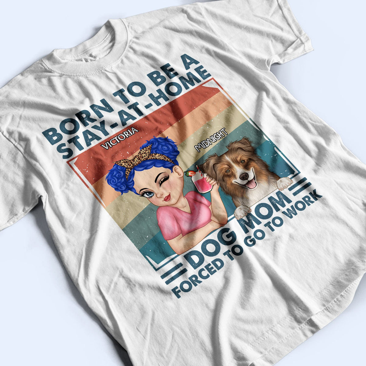 Maman chien au foyer - Cadeau amusant pour les amoureux des chiens et des animaux - T-shirt personnalisé