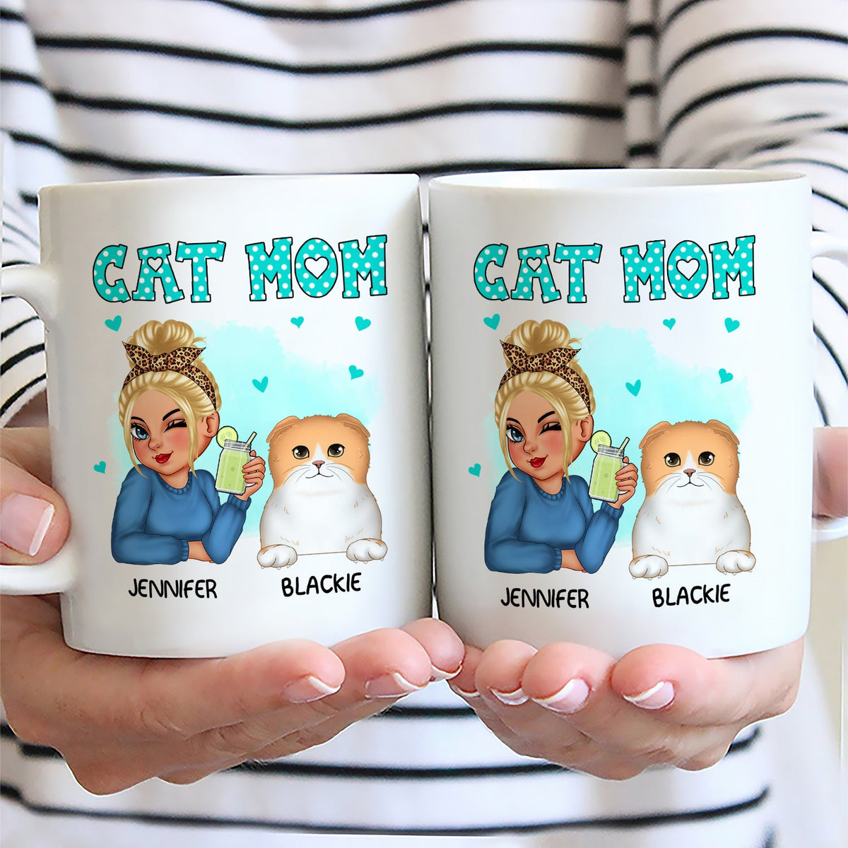 Cat Mom - Funny Gift For Cat Lovers, Pet Lovers - Personalized Mug
