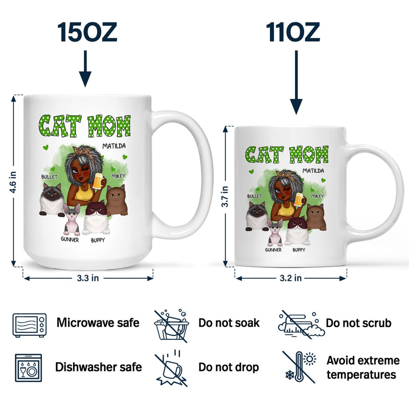 Cat Mom - Funny Gift For Cat Lovers, Pet Lovers - Personalized Mug