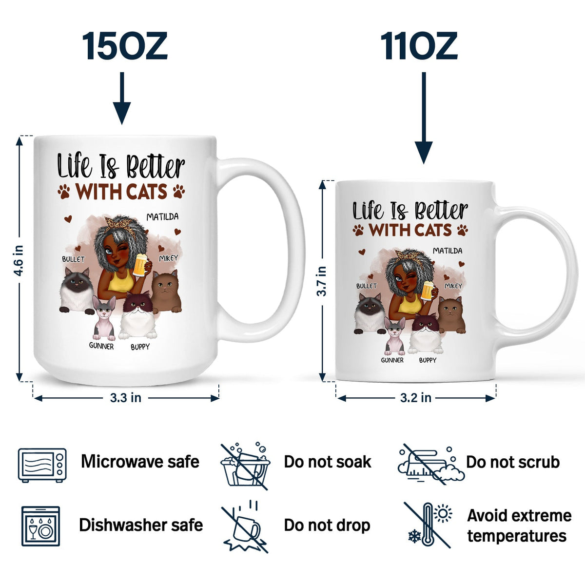 A Girl & Her Cat A Bond That Can't Be Broken - Funny Gift For Cat Lovers, Pet Lovers - Personalized Mug