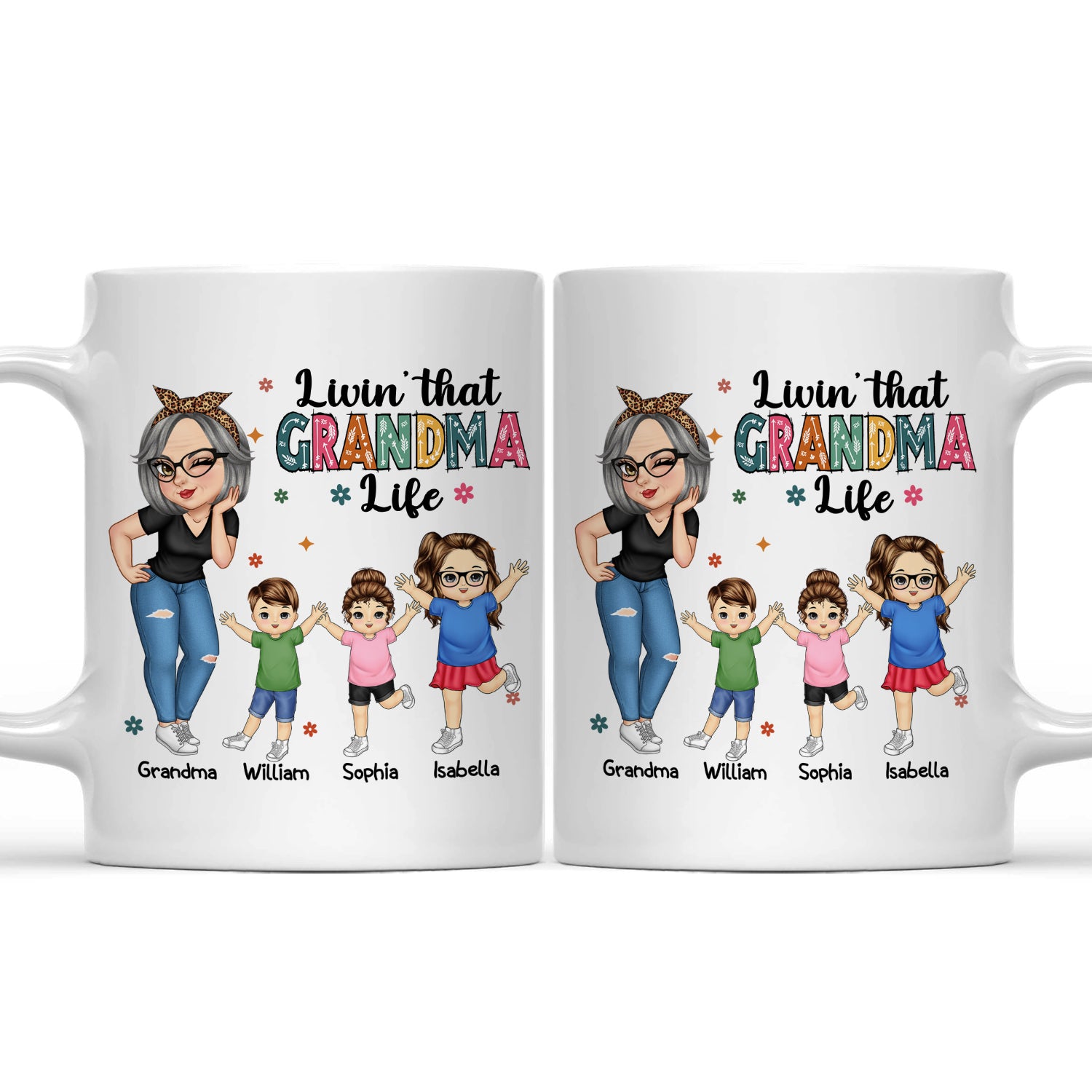 Living That Grandma Life - Funny Gift For Grandma, Mom, Nana, Gigi - Personalized Mug