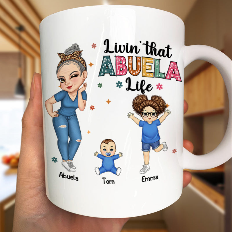 Living That Grandma Life - Funny Gift For Grandma, Mom, Nana, Gigi - Personalized Mug