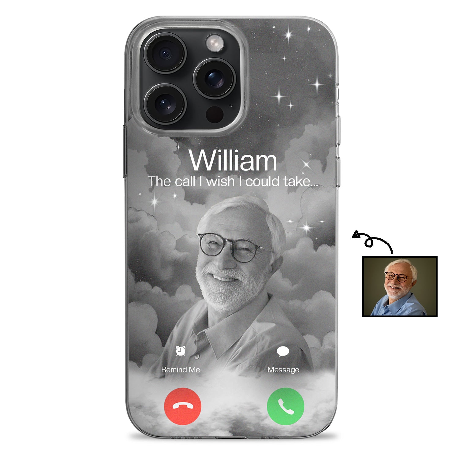 Custom Photo The Call I Wish - Memorial Gift For Family, Dad, Mom, Grandpa, Grandma - Personalized Clear Phone Case