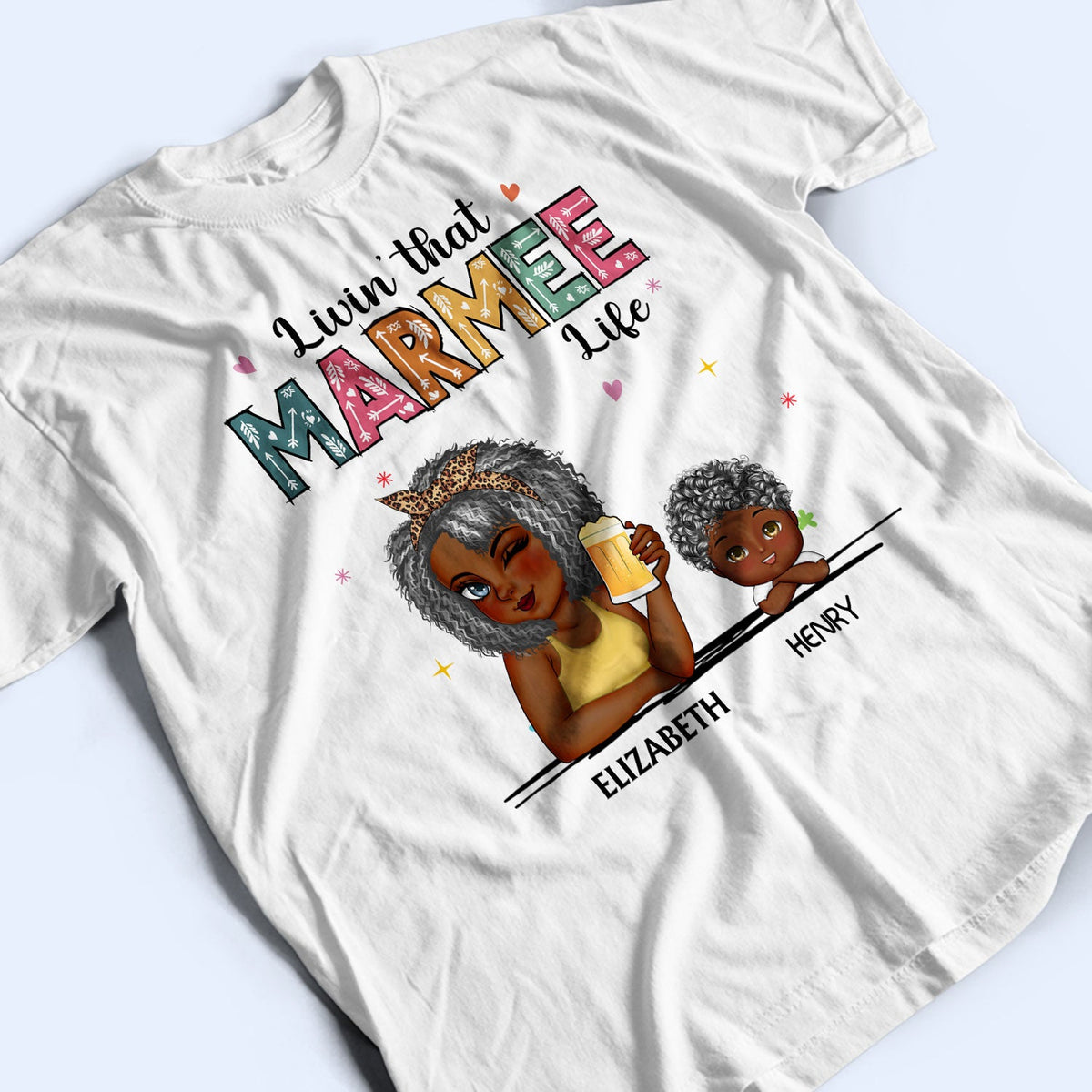 Living That Grandma Life - Gift For Grandma, Mom, Nana, Gigi - Personalized T Shirt