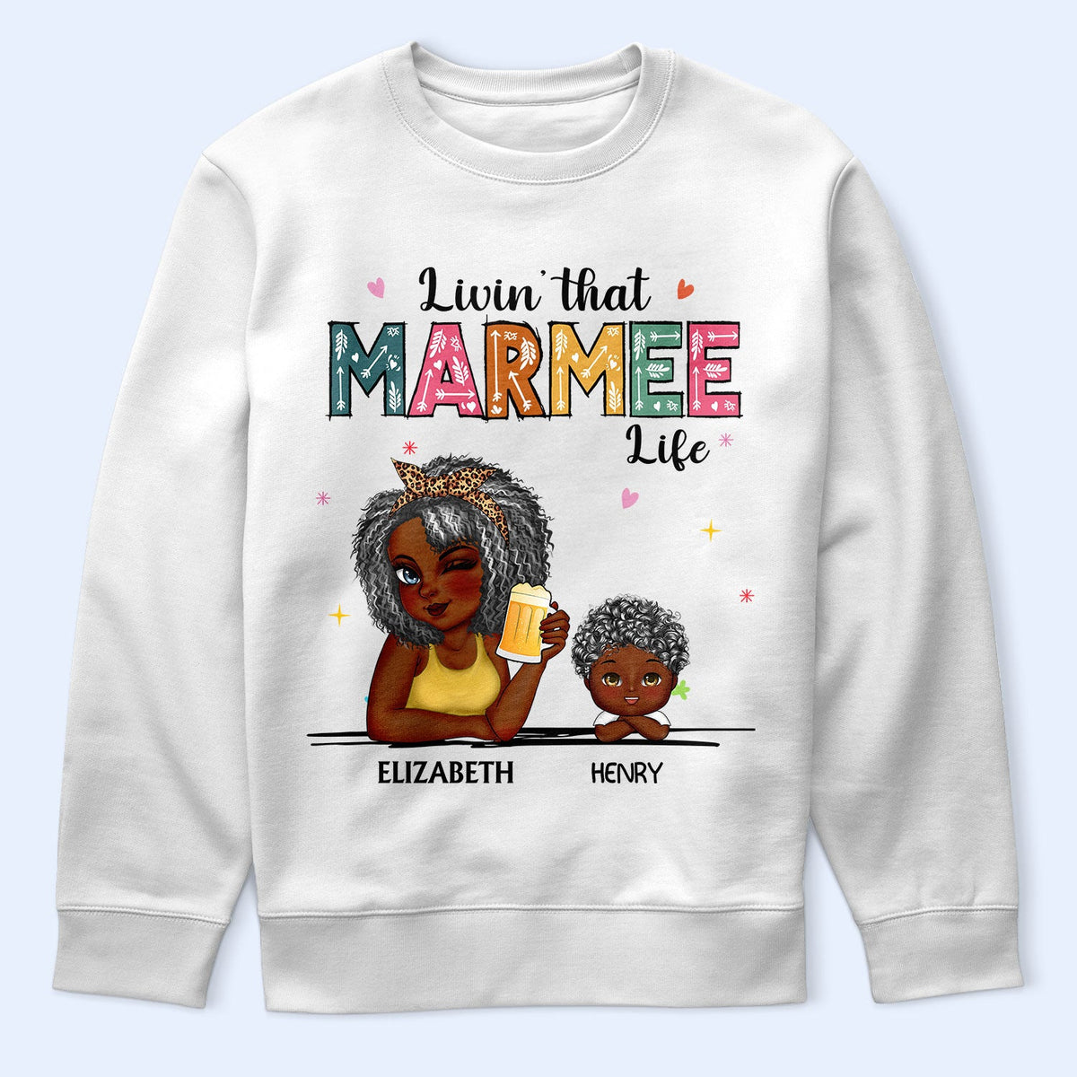 Living That Grandma Life - Gift For Grandma, Mom, Nana, Gigi - Personalized T Shirt