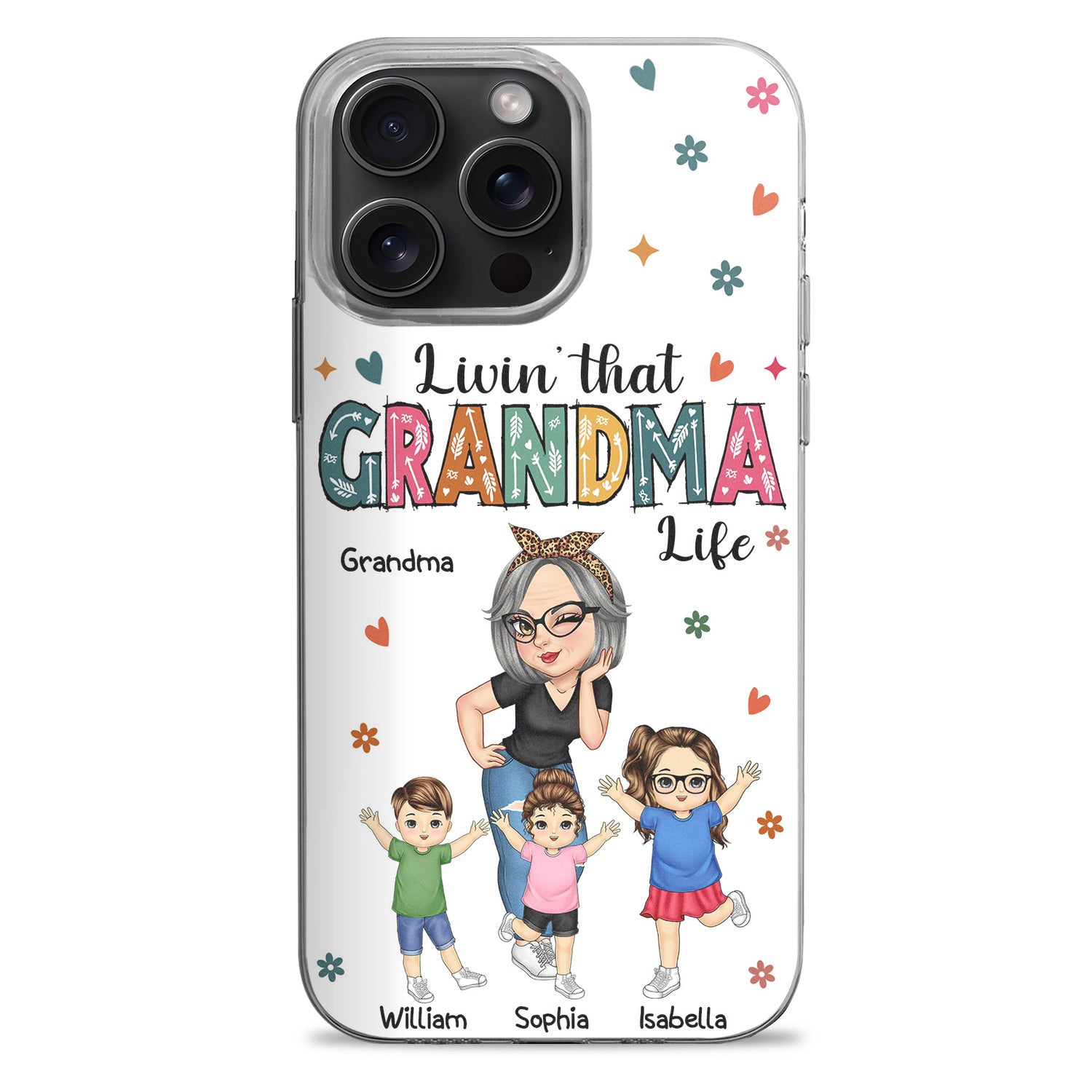 Living That Grandma Life - Funny Gift For Grandma, Mom, Nana, Gigi - Personalized Clear Phone Case
