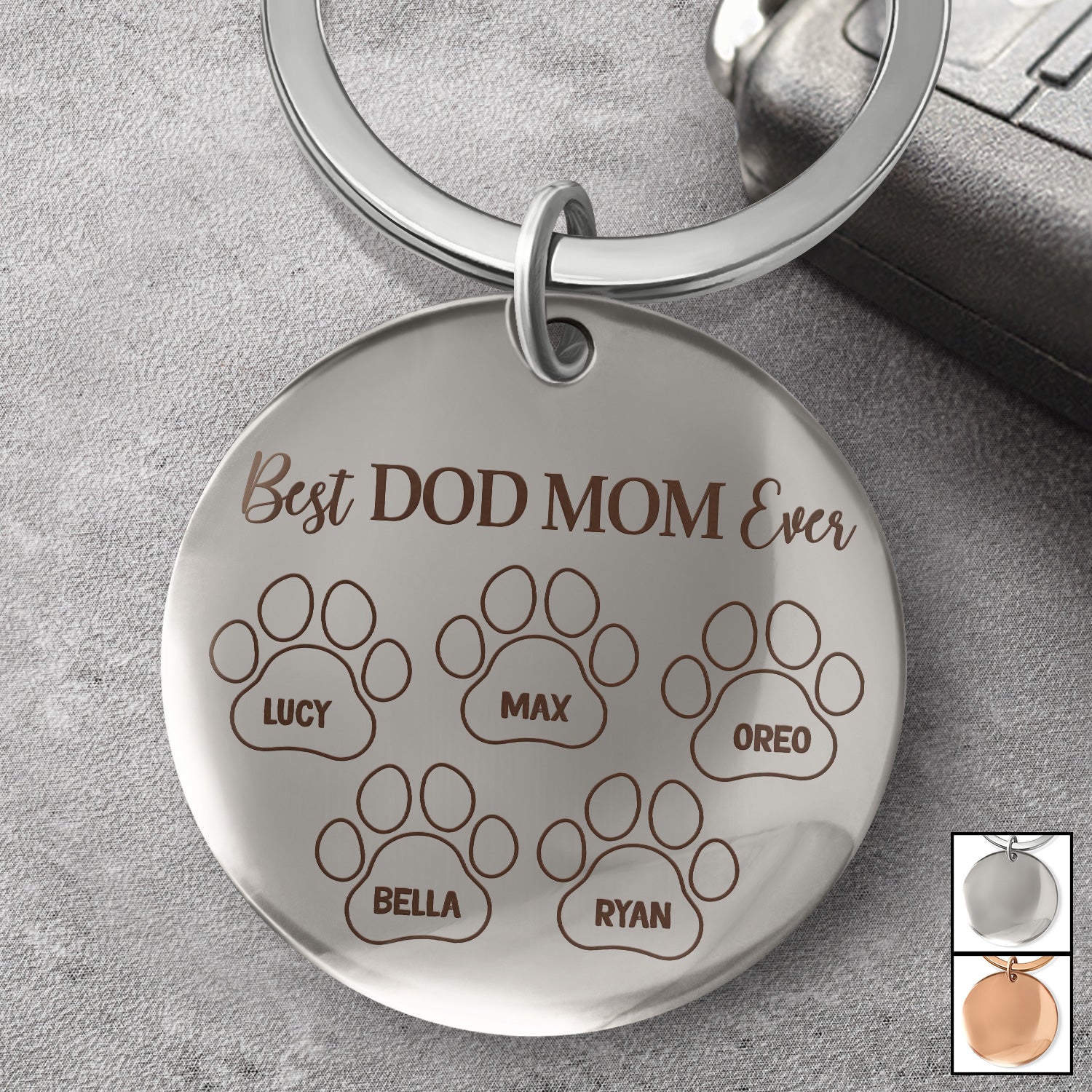 Best Dog Mom Ever - Gift For Dog Lovers, Cat Lovers, Dog Mom, Dog Dad - Personalized Keyring