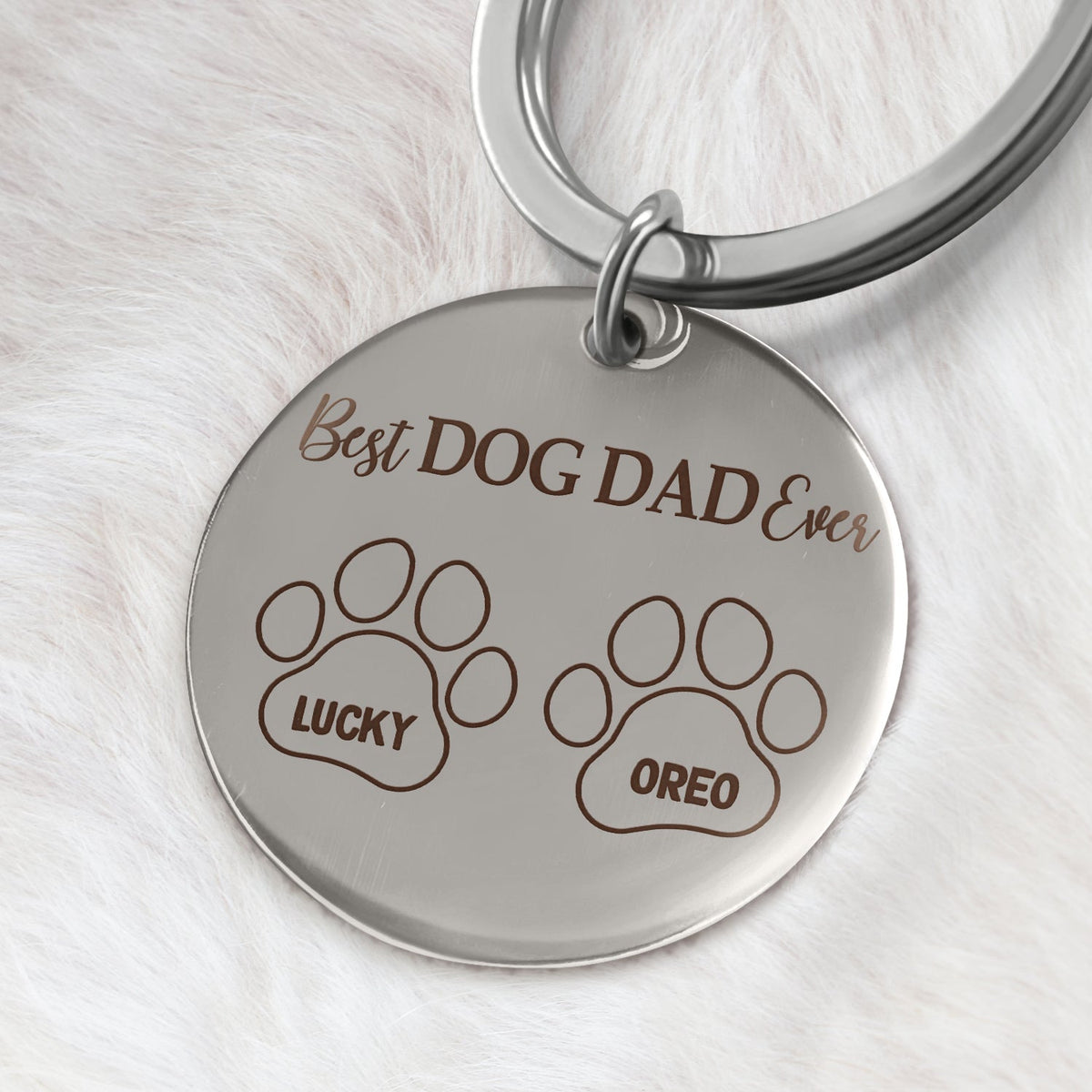 Best Dog Mom Ever - Gift For Dog Lovers, Cat Lovers, Dog Mom, Dog Dad - Personalized Keyring