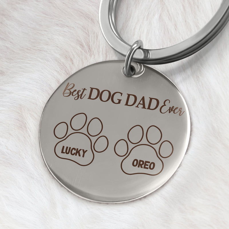 Best Dog Mom Ever - Gift For Dog Lovers, Cat Lovers, Dog Mom, Dog Dad - Personalized Keyring