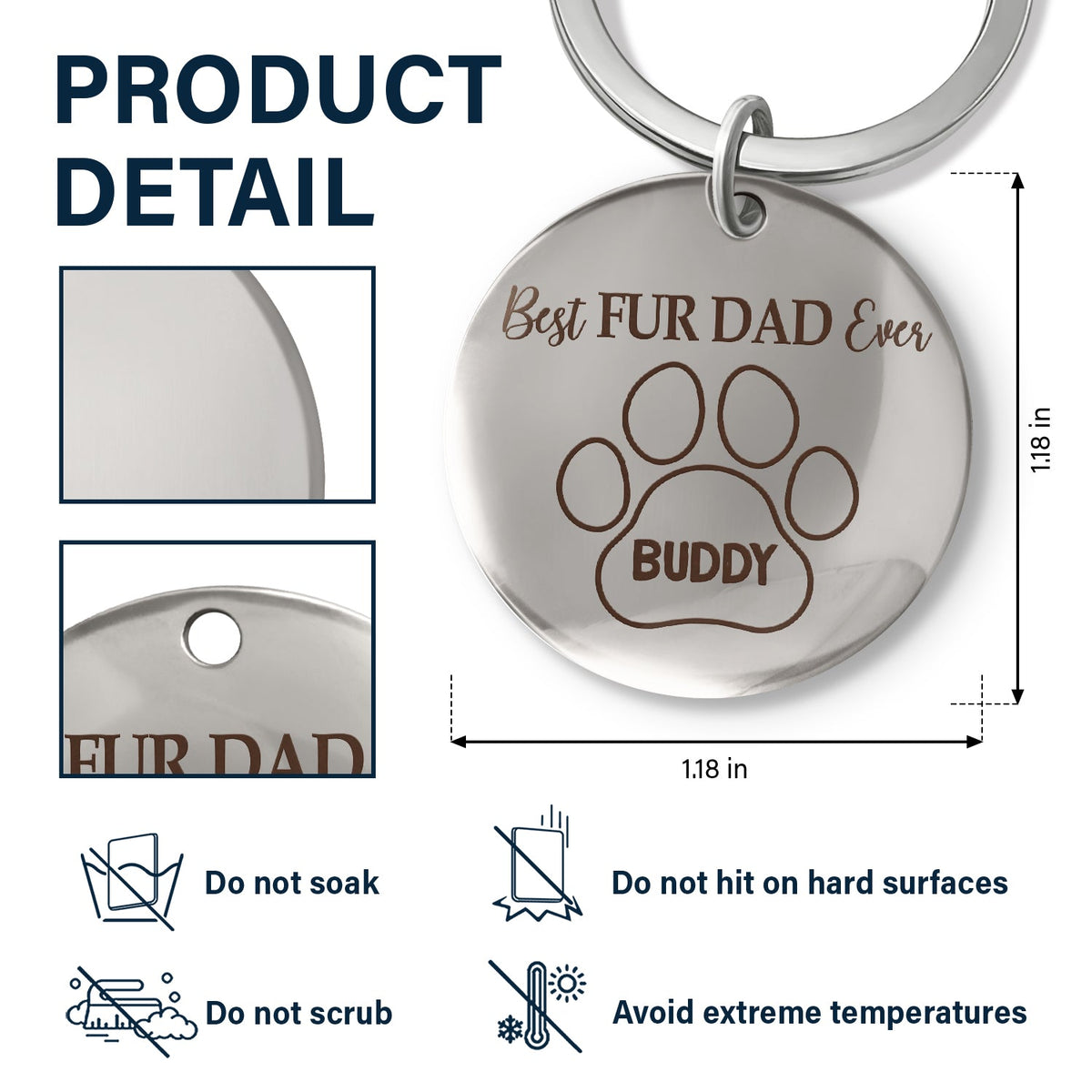 Best Dog Mom Ever - Gift For Dog Lovers, Cat Lovers, Dog Mom, Dog Dad - Personalized Keyring