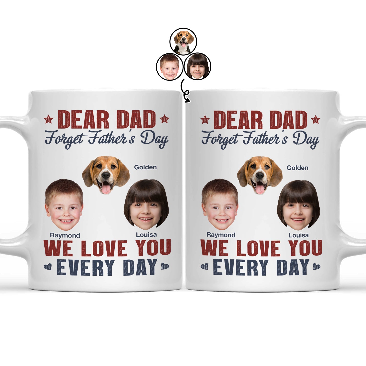 Custom Photo Dear Dad Forget Father's Day - Gift For Dad, Father, Dog Lover, Cat Lover - Personalized Mug