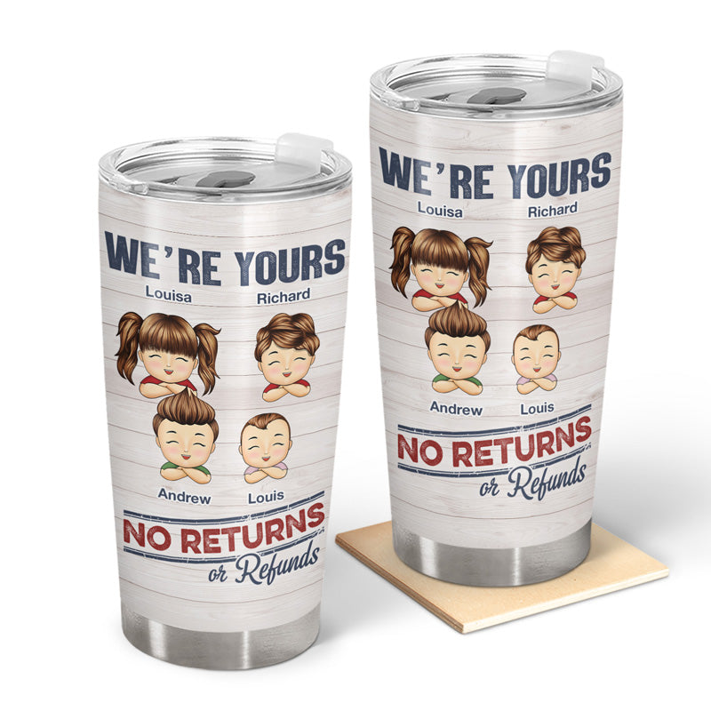 No Returns Or Refunds Chibi Grandkids - Personalized Tumbler