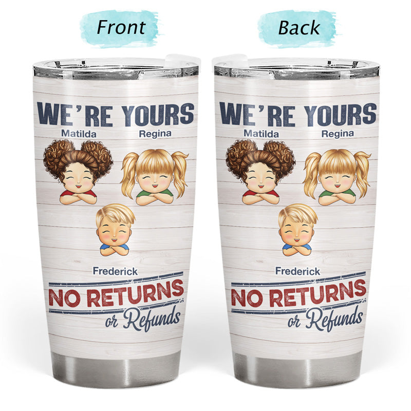 No Returns Or Refunds Chibi Grandkids - Personalized Tumbler