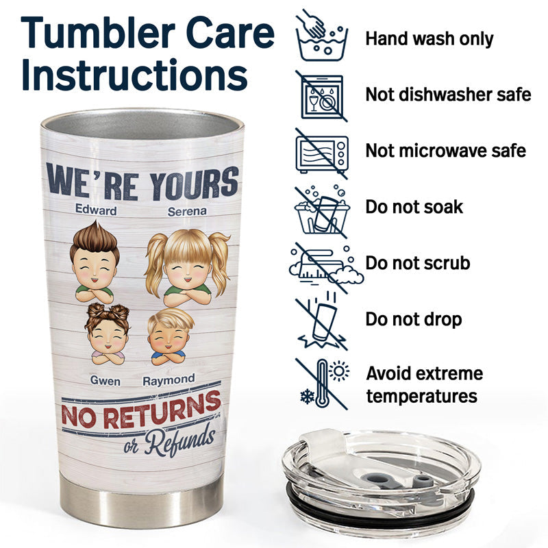 No Returns Or Refunds Chibi Grandkids - Personalized Tumbler