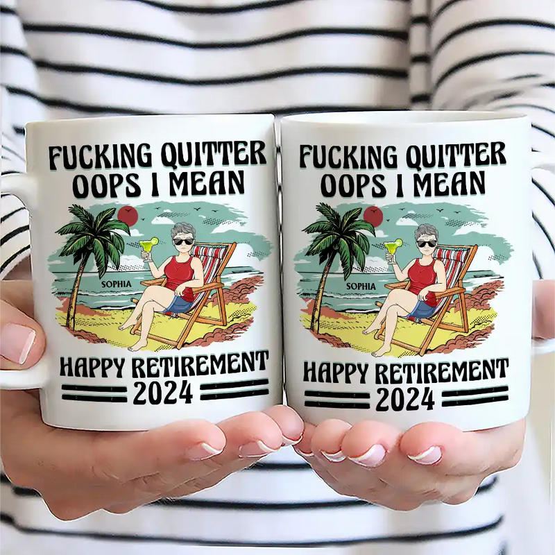 Oops I Mean Happy Retirement Vintage - Personalized Mug