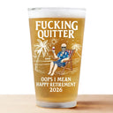 Oops I Mean Happy Retirement - Personalized Beer Glass