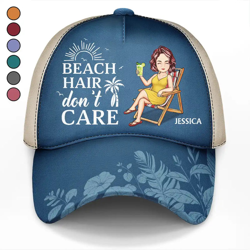 Beach Hair Don't Care Cartoon - Personalized Classic Cap