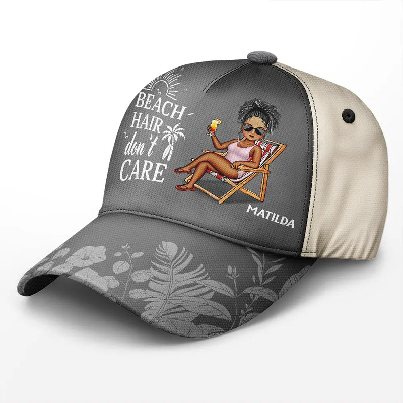 Beach Hair Don't Care Cartoon - Personalized Classic Cap