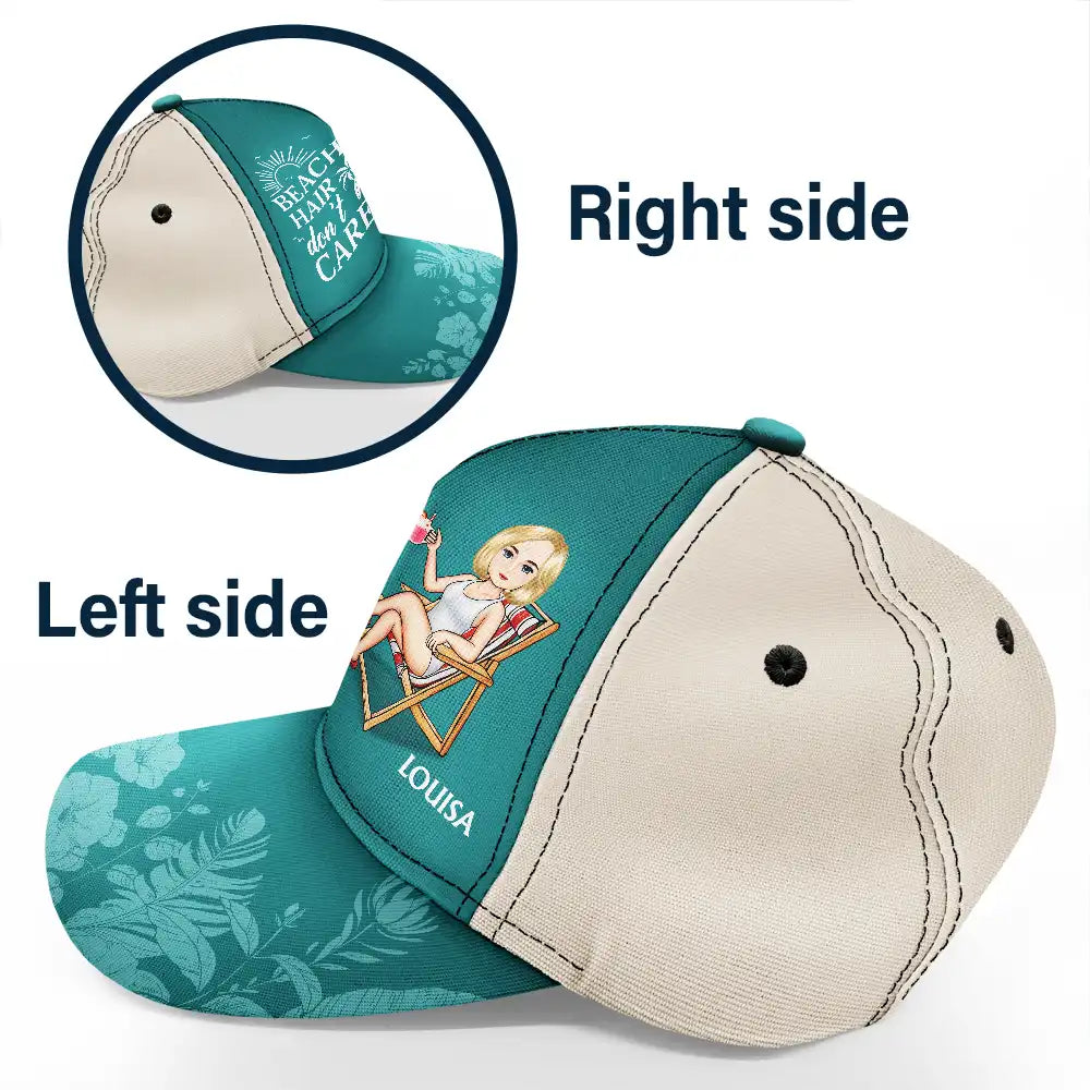 Beach Hair Don't Care Cartoon - Personalized Classic Cap