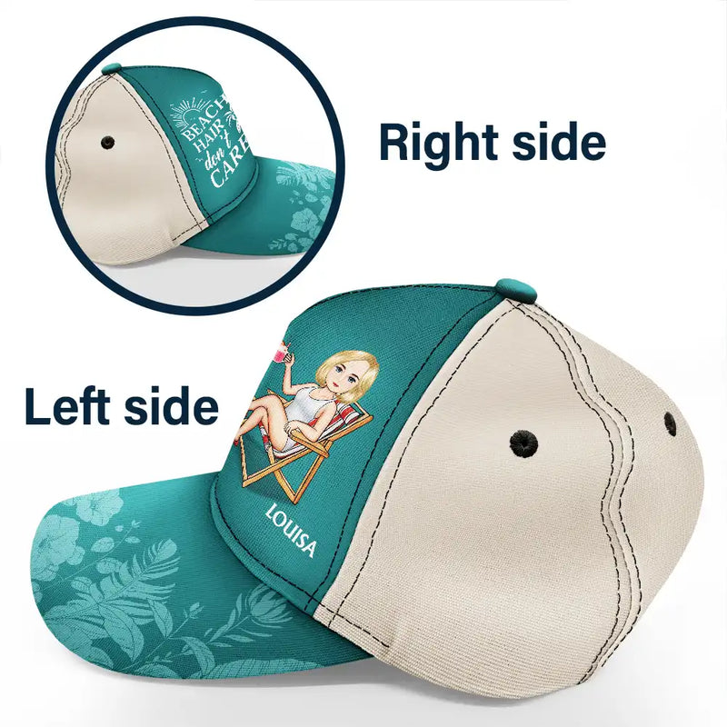 Beach Hair Don't Care Cartoon - Personalized Classic Cap