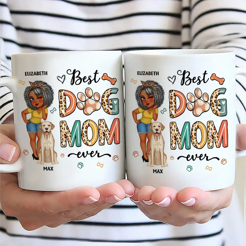 Meilleure maman de chien de tous les temps - Femme de dessin animé - Tasse personnalisée