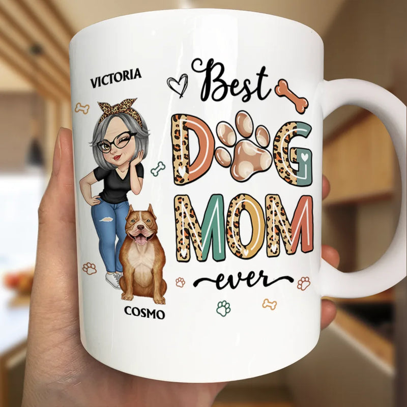 Meilleure maman de chien de tous les temps - Femme de dessin animé - Tasse personnalisée
