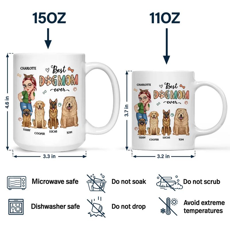 Meilleure maman de chien de tous les temps - Femme de dessin animé - Tasse personnalisée