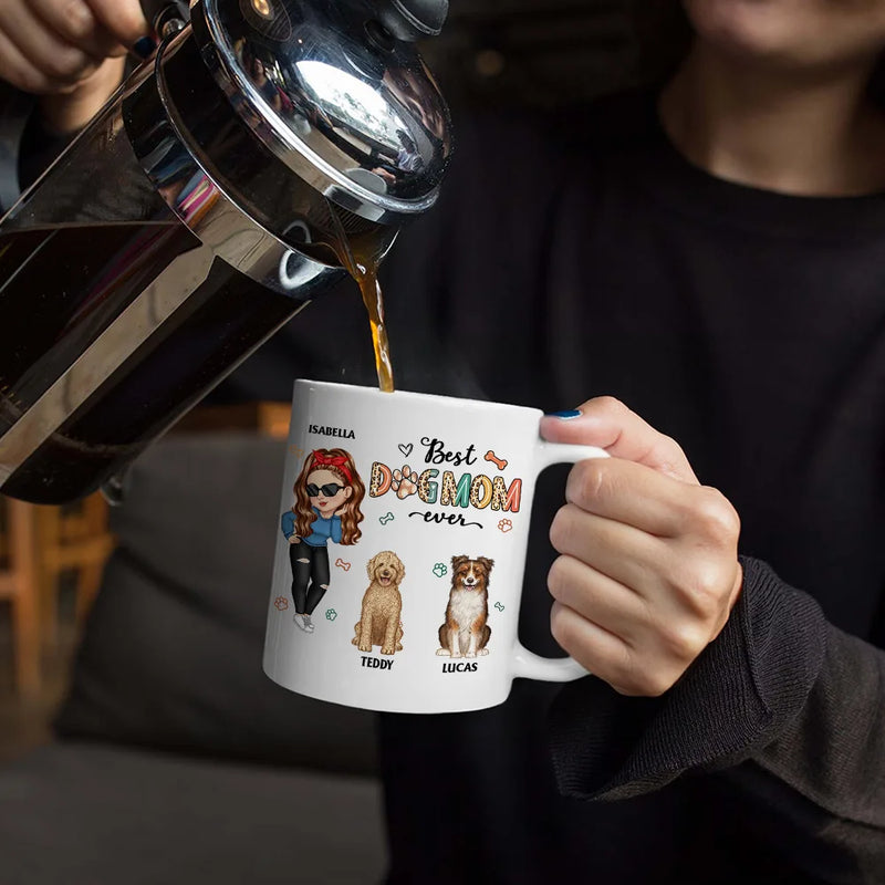 Meilleure maman de chien de tous les temps - Femme de dessin animé - Tasse personnalisée