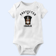 Protected By Dog Cat - Personalized Baby Onesie