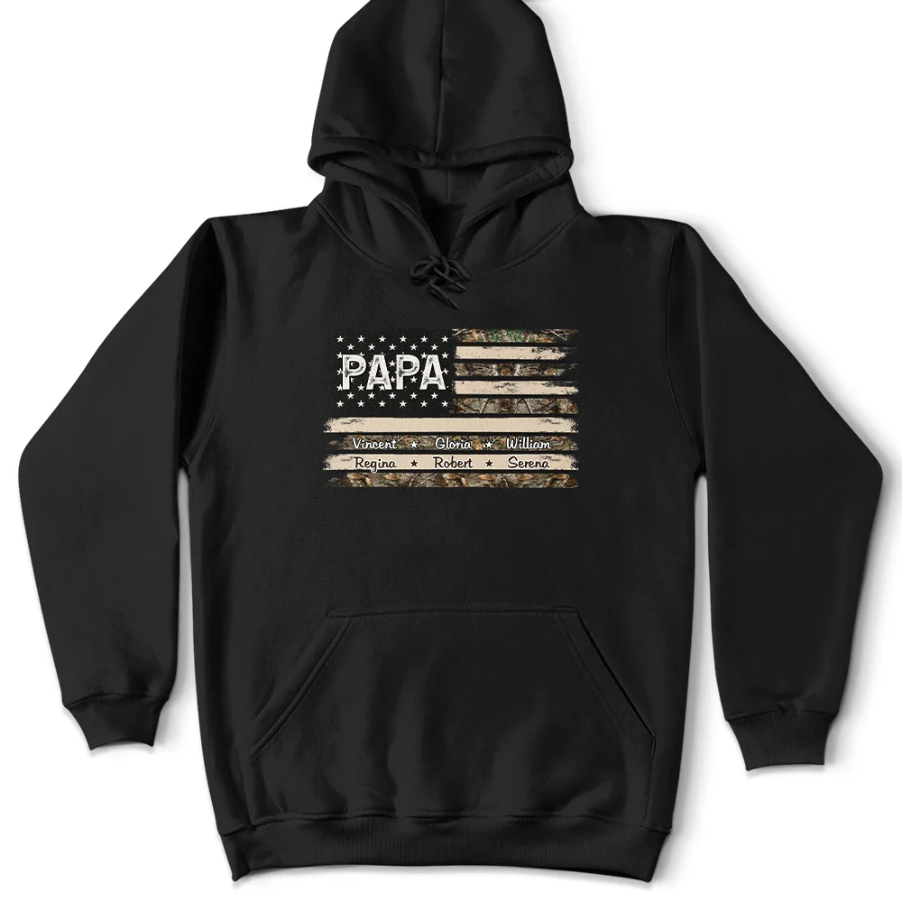 Stars And Stripes Proud To Be Merica Papa - Personalized T Shirt