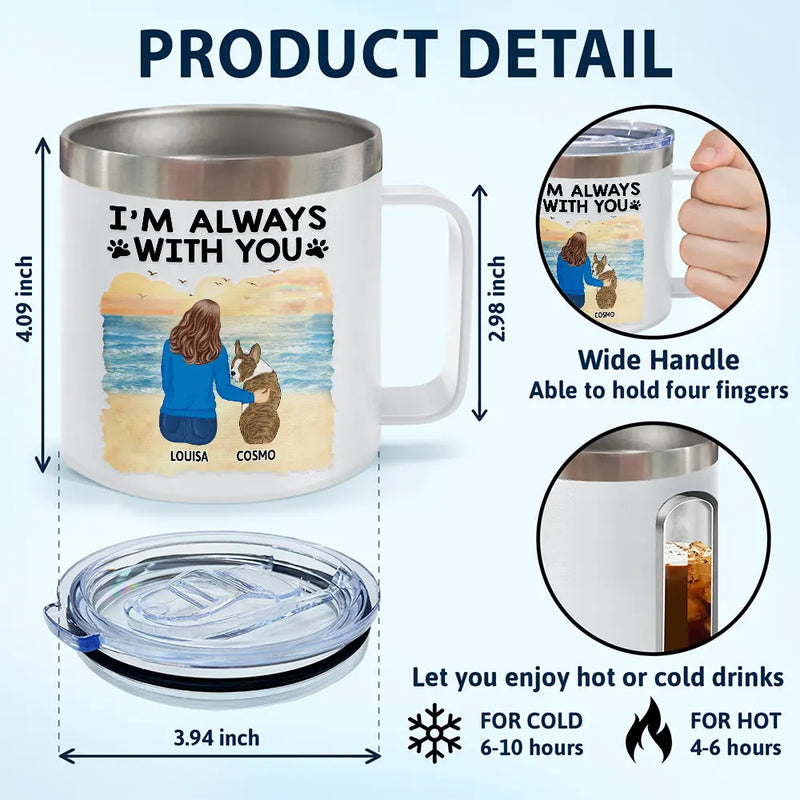 Un lien indéfectible pour chien - Gobelet personnalisé en acier inoxydable de 14 oz avec poignée