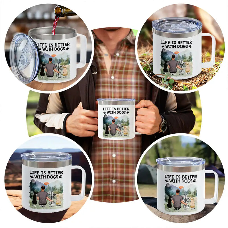 Un lien indéfectible pour chien - Gobelet personnalisé en acier inoxydable de 14 oz avec poignée