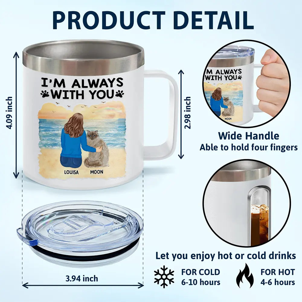 A Bond That Can't Be Broken Cat - Personalized 14oz Stainless Steel Tumbler With Handle