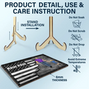 Nation Flag Dad Grandpa Walking With Kids - Personalized 2-Layered Wooden Plaque With Stand