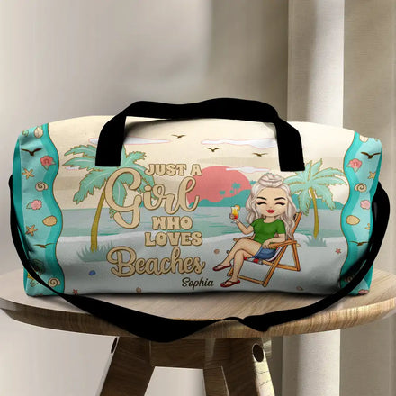 Juste une fille qui aime la plage - Sac de sport personnalisé