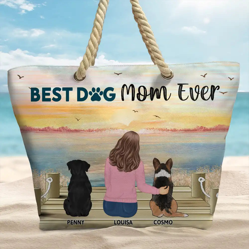 A Girl And Her Dog A Bond That Can't Be Broken - Personalized Beach Bag