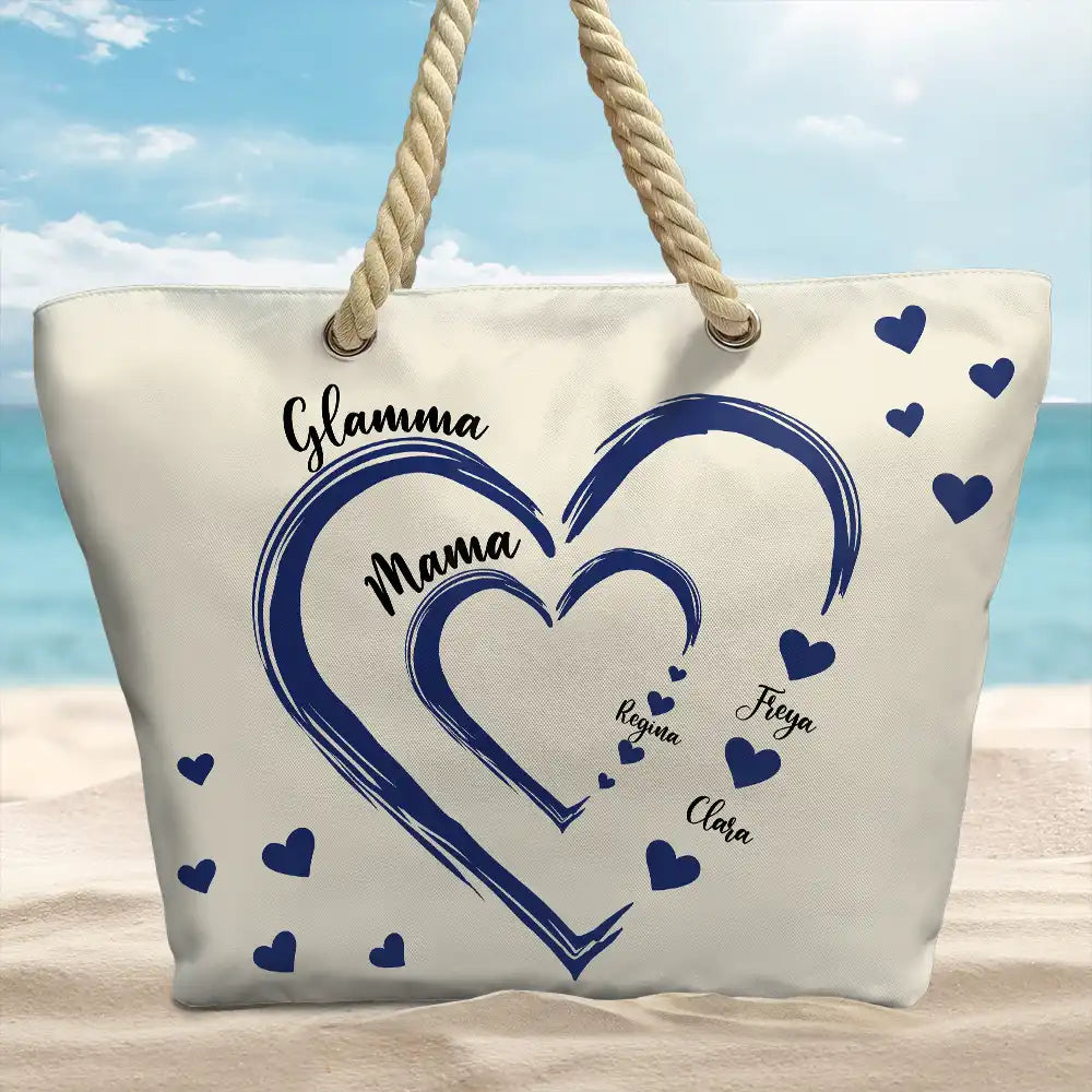 Maman, Grand-mère, Petits Amoureux - Sac de plage personnalisé